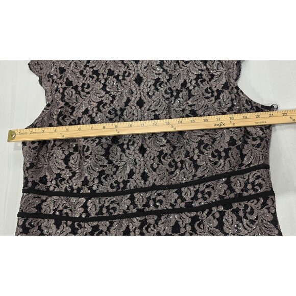 Nightway Lace Mermaid Gown Long Formal Dress Metallic Black MOB Glam Party 18W - Picture 14 of 16